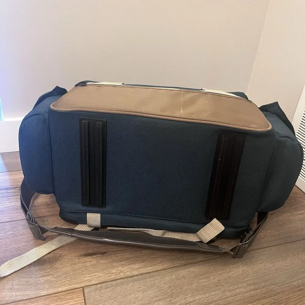 Vintage Green Canon Green Canvas Leather Trim Camera Bag Padded Case 15